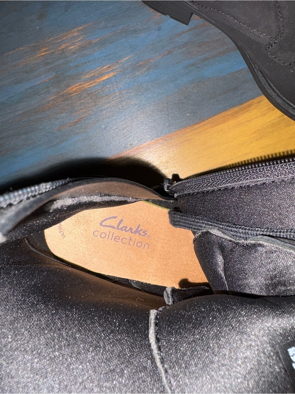 Clarks Black Lace-Up Women's Combat Boots - Picture 8 of 9